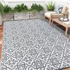 Enyhom Grande tappeto da esterno per giardino, 180 x 270 cm, impermeabile, con stampa grigia, tappetino reversibile, leggero, per camper, campeggio, esterni, balcone, terrazza, cortile, picnic