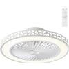 IZOWE Ventilatore da Soffitto con Luce Moderno 48cm Bianco, 6 Velocità e Reversibili Ventilatori Silenziosi, 40W Regolabile 3 Temperature, Ventaglio con Lampada e Telecomando Timer, Camera da Letto Cucina