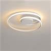 VanMe 43W LED plafoniera Luce Bianca Calda 3000K Moderna Lampada da soffitto a Spirale a LED Design Semplice Ghirlanda in Metallo Acrilico Ristorante Soggiorno Camera da Letto Patio lampadario Φ45cm,Bianca