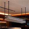 YTLEMON 120CM Portabottiglie da soffitto in metallo, portabicchieri da soffitto con portabicchieri e ripiano,Portabottiglie da Appendere Industriale Regolabile, per bar, caffetteria e cucina (Nero, 120*40CM)