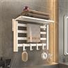 SKYLYZH Elettrico Scaldasalviette, Portasciugamani Elettrico Riscaldamento in Fibra di Carbonio, Scaldasalviette Termostato 550×400 mm, con Gancio, Temperatura Costante 55°, Nessun Pugno-White
