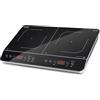 CASO Touch 3500 Piastra di cottura a induzione doppia mobile, interruttore di sicurezza, 60-240°C, 6 livelli, timer 180 minuti, pentole fino a 26 cm, 3500 Watt, vetro ceramica