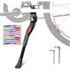 LAMOOER Portabici per biciclette da 22 24 26 pollici con adesivi a strisce riflettenti, cavalletto regolabile con supporto medio