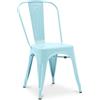Iconik Interior Industrial Style Sedia da pranzo - Design industriale - Acciaio - Opaco - Nuova edizione - Stylix Blu chiaro