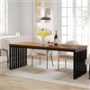 Tribesigns Tavolo da pranzo industriale per 4-6 persone, lungo 180 cm, rettangolare, in legno, con struttura in metallo resistente, per soggiorno e sala da pranzo (senza sedia) (Marrone)