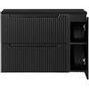 Lomadox Mobile da bagno, 100 cm, colore nero, 2 cassetti, 1 porta, 100,4 x 59,5 x 40 cm
