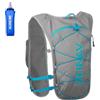 AONIJIE 5L Uomo Donna Zaino Trail Running Zaino Corsa Zaino Ciclismo Zaino Corsa a idratazione Vest (Grigio + 1 borracce morbide 500 ml)
