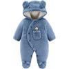 Fewlby Pagliaccetto Bambino, Tute da Neve Inverno Tutina con Cappuccio Jumpsuit Manica Lunga Abbigliamento, 3-6 Mesi