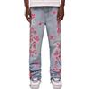Kdtoll Flared Jeans Uomo - Pantaloni in Denim Y2K Strappati con Ricami, Bootcut Vintage Stile Hip-Hop e Cowboy, Moda Streetwear Versatile e Casual