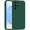 Mixroom - Cover Custodia Case per Samsung Galaxy S21 Ultra Protezione Fotocamera in Silicone TPU Morbido Opaco Bordi Piatti Colore Verde Foglia