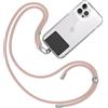 TBOC Cordino Catenella Laccio Strap Porta Cover [Rosa Nudo] con Toppa di Fissaggio [Nero] per Telefono Cellulare da Collo - Tracolla Catenina con cordini Accessori Telefoni Universale Laccetti