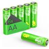 GP Pile ricaricabili AA NiMH 1300 mAh Confezione da 6 | GP Charge&Save | Pronte all'uso, lunga durata, resistenti alle temperature estreme | Ideali per lampade, giocattoli, stazioni meteo, accessori PC