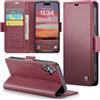 Rerzoiro Cover per iPhone 16 Plus 6,7 Custodia Portafoglio [Blocco RFID] Premium Pelle PU Wallet Case Flip Libro con Porta Carte Slot Supporto Flip Case per iPhone 16 Plus, Rosso
