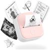 Omezizy Mini Stampante Portatile, T02 Mini Stampante Termica per Smartphone e Tablet, per Diari, Adesivi, Note, Memo, Regali, Compatibile con IOS e Android, Rosa