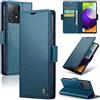 Rerzoiro Cover per Samsung Galaxy A52 Custodia Portafoglio [Blocco RFID] Premium Pelle PU Wallet Case Flip Libro con Porta Carte Slot Supporto Flip Case per Samsung Galaxy A52 (5G/4G)/A52s 5G, Blu