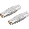 Zescyha 2 Pezzi Adattatore RCA Femmina a Femmina, Connettore RCA Phono per Prolunga Audio Video, per Collegamento Cavi Maschio, Compatibile con TV DVD Amplificatori Fotocamere Lettori MP3, Argento
