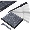 PORTENTUM taglierina per carta A4 con squadra magnetica regolabile e base antiscivolo - taglierina a leva di precisione con blocco del braccio e guide stampate - taglia carta A4 A5 B5 B6 B7 - 12 fogli