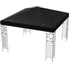 FANTASK Copertura di ricambio per gazebo, 3 x 3 m, con chiusure in, impermeabile e stabile, per gazebo da giardino (nero)