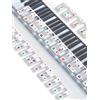 Aznrszy Etichette per note di pianoforte, adesivi per tastiera in silicone per principianti e bambini, 88 tasti, formato grande, multicolore, con lettere grandi e grassetto, riutilizzabili, strisce musicali
