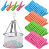 Behiruch 48 Pezzi Mollette per Bucato di Plastica Colorate con Cestino per Mollette, Mollette Senza Impronte, Premium Laundry Pegs, per Asciugamano, Biancheria, Intima, Pantaloni, Coperta
