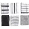 BOSKIMO Strofinacci Cucina Premium Cotone - Set 6 Panni Cucina in Microfibra e Spugna, Canovacci Assorbenti in Cotone, Panni Pulizia Grigio Argento