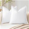 Artscope 2 Pezzi Lino Copricuscini Morbido Decorativo Federe per Cuscini in Finto Lino per Domestica Soggiorno Camera da Letto Divano 55x55cm, Bianco