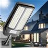 Adewalk 700W Lampione Solare Led Esterno con Telecomando, IP66 Impermeabile Lampada Stradale Solare con Sensore di Movimento, 6500K Super Bright Lampioni da Giardino Esterno Solari per Garage Strada