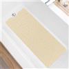 HAOLESHITE Tappetino da doccia antiscivolo, per vasca da bagno, 100 x 40 cm, in PVC, morbido comfort, di sicurezza, per vasca da bagno con fori di scarico, ad asciugatura rapida (beige)