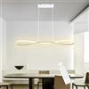LXJCSM Lampada a Sospensione Moderna a LED, Lampada da Cucina da 90 cm Dimmerabile, Lampada a Sospensione Regolabile in Altezza per Soggiorno, Lampadario Camera da Letto da 32W(Bianco)