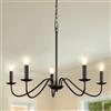 ASHUAQI Lampadario Soggiorno Oro, 5 Luci Classico Candela Lampadario a Sospensione, Base E14 Moderno Industrial Lampadari, Altezza Regolabile Vintage Lampadario per Camera da Letto, Cucina, Corridoio