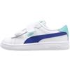 PUMA Smash 3.0 L V Inf, Scarpe da Ginnastica Unisex-Bimbi 0-24, Bianco Vivido Blu Acquatico, 20 EU