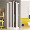 Yellowshop - Box Doccia Angolare 2 Lati Carmen con Apertura a Soffietto Pieghevole Quadrato Rettangolare - PVC Bianco, Reversibile, Salvaspazio - Facile da Montare - Made in Italy (Bianco, 70x70 cm)