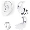 Keyoung 2 paia di tappi per le orecchie per dormire, tappi per le orecchie per la riduzione del rumore, riutilizzabili e lavabili, in silicone, per russare, per viaggi, concerti, sport