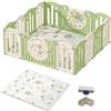 Gcarebb Box Bambini con Tappetino da Gattonare, Recinto per Bambini con Materiali Sicuri, Cancello Di Sicurezza, Forma Regolabile, Facile da Piegare, Antiscivolo (14 16 18 Pannelli)