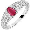 Morellato Anello da donna, Collezione Tesori, in argento 925‰, rubino sintetico, zirconi, bianco - SAIW42016