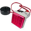 Gebildet Tester di Tensione di Corrente CA da 22mm con Display a LED a 3 cifre Voltmetro Multifunzione Amperometro Misuratore di Frequenza Multimetro AC 50-500V 0-100A 0-99Hz (Rosso, Quadrato)