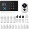 PGST WiFi/GSM 4G Allarme Casa Senza Fili, Antifurto Casa Wireless con Telecamera,Rilevatore di Movimento,Sensore per porte e finestre, Telecomando per Appartamento, Garage, Ufficio