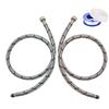 Mirrwin 2 Pezzi 2 Tubo di Collegamento per Rubinetto G3/8 x M10 x 80cm, Tubo Corazzato Acciaio Inox con Nastro di Tenuta Tubo Flessibile di Rubinetto Acqua Fredda e Calda per Rubinetti Miscelatori