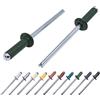 Marcopol Confezione da 80 pezzi, rivetti ciechi verniciati 4,0 x 14 mm, a testa bombata, DIN 7337, rivetto in alluminio e mandrino in acciaio, rivetti a pressione (80, Verde cromo RAL 6020) Marcopol