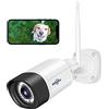 Hiseeu 5MP HD Telecamera Wi-Fi Esterno, Telecamera IP di Sorveglianza con Visione Notturna a Colori, Rilevamento di Movimento, Audio Bidirezionale,Allarme Sonoro, Compatibile Kit,SD/Cloud