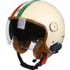 VVPEC Casco Moto Jet Bluetooth Auricolare E Microfono Integrati con Doppia Visiera Parasole Certificazione ECE Casco Jet Jet Per Adulti Uomini Donne - Mezze Caschi Moto Stile Vintage(Color:C,Size:L(59~60CM)