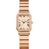 Avaner Orologio da donna rettangolare: orologio da polso regolabile in acciaio inossidabile con quadrante a numeri romani stile semplice e alla moda, regalo di compleanno, oro rosa