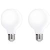 HUAMu Lampadine LED Globe Vintage E27 Forma G80, 5W Equivalente a 50W, 500 Lumen, Bianco Caldo 2700K, Copertura di latte, Vintage Retrò, Non Dimmerabile, Confezione da 2 unità