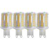 HUAMu Lampadine G9 8W LED, Flat Round, chip a 88 Led, equivalenti a lampadine alogene da 80 W, 800LM, 3000K bianco caldo, angolo a 360 °, CA 220-240 V, non dimmerabili, 4 pacchi
