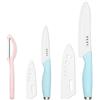 Plys Coltelli in Ceramica da Cucina Set di 3: Coltello Ceramica Cucina da Carne Professionali Manico Blu