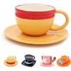 Hengrongshen Tazza One Piece, Anime Luffy One Piece Tazza Caffe, Ceramica One Piece Tazze da The con Piattini, Tazze Colazione, Anniversario, Regalo Natale (Luffy)