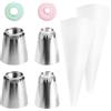 Set di 4 beccucci per decorare torte, in acciaio inox, per