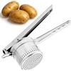 Navaris Schiacciapatate Acciaio Inox - Schiaccia Patate Manuale Resistente - Spremi Patata e Pomodori con Manico Ergonomico - Adatto per Verdure - Sicuro per Lavastoviglie