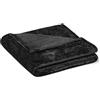 Amazon Basics Coperta Plaid in Morbido e Soffice Pile, Plaid da Divano Confortevole, Non Elettrico, 127cm x 152cm, Nero