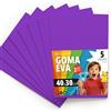 OFITURIA Fogli di Gomma Eva Colorata per Lavoretti Creativi, Fai-da-te, Progetti Scolastici, Scrapbooking, Decorazioni Artistiche e Biglietti 40x30cm (Viola, 5 pz)